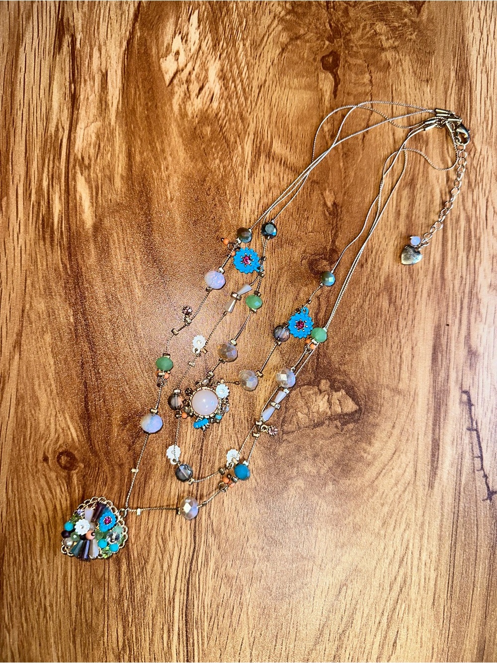 Betsey Johnson Womens Butterfly Charms Layered Necklace - Picture 2 of 5